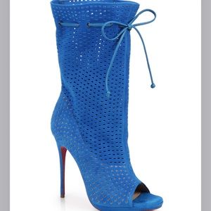 Louboutin perforated Jennifer Suede Wrap Booties